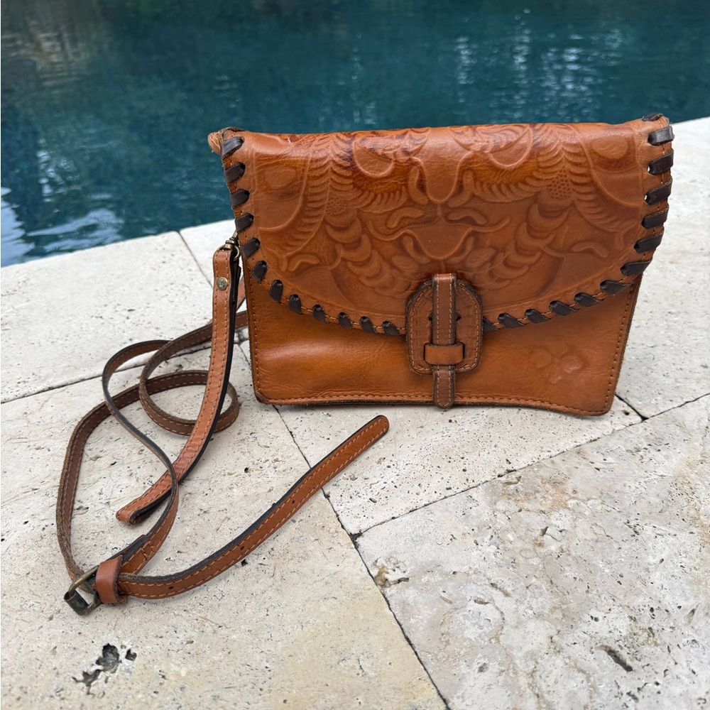 Brown Leather Crossbody Bag by Patricia Nash